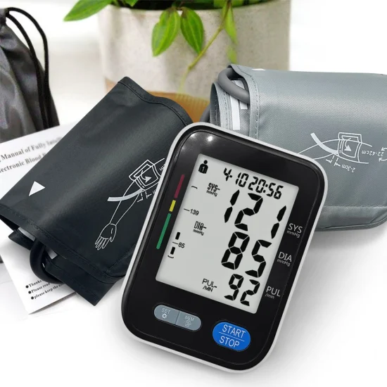 Monitor de presión arterial LCD para cuidado de la salud, monitor de presión arterial de brazo superior con inflación Bpm